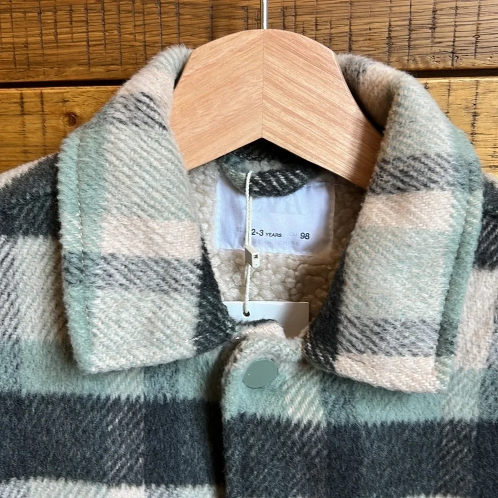 NWT Zara Toddler Boy Girl Plaid Jacket